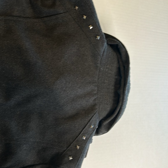 Outer Edge Black Wool Blend Peacoat Zip Closure Waist Buckle Studs. Size XL - Picture 6 of 14